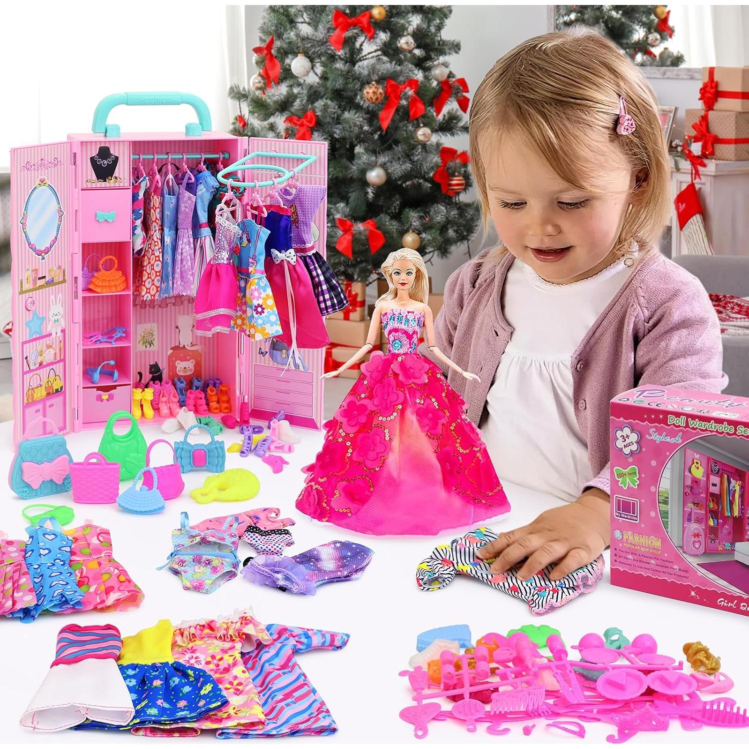 Closet de Muñecas ZITA 108 Pcs 29.21 cm Rosa con Ropa y Accesorios