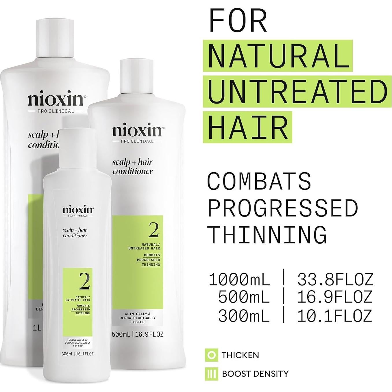 Acondicionador Nioxin Sistema 2 500ml para cabello grueso