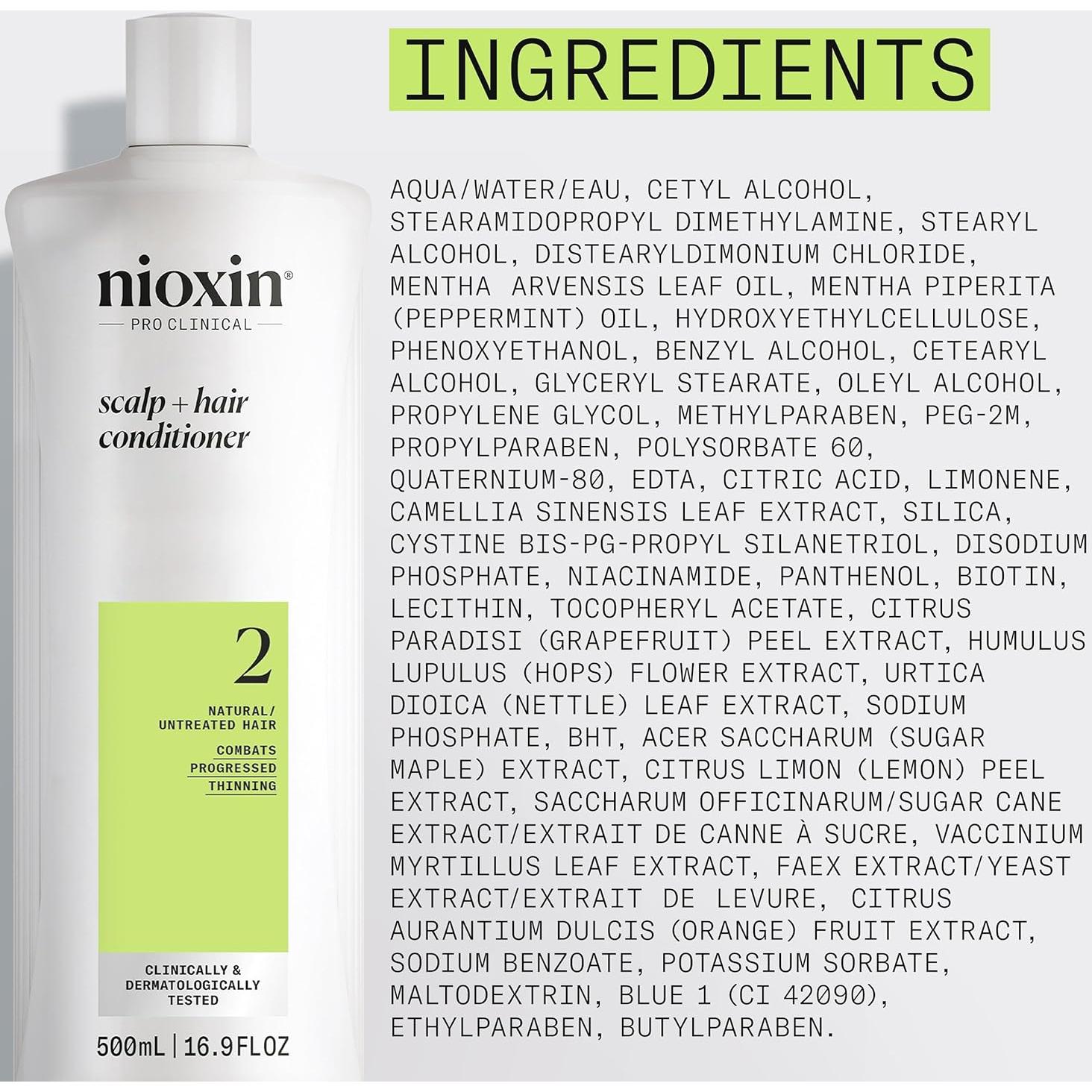 Acondicionador Nioxin Sistema 2 500ml para cabello grueso