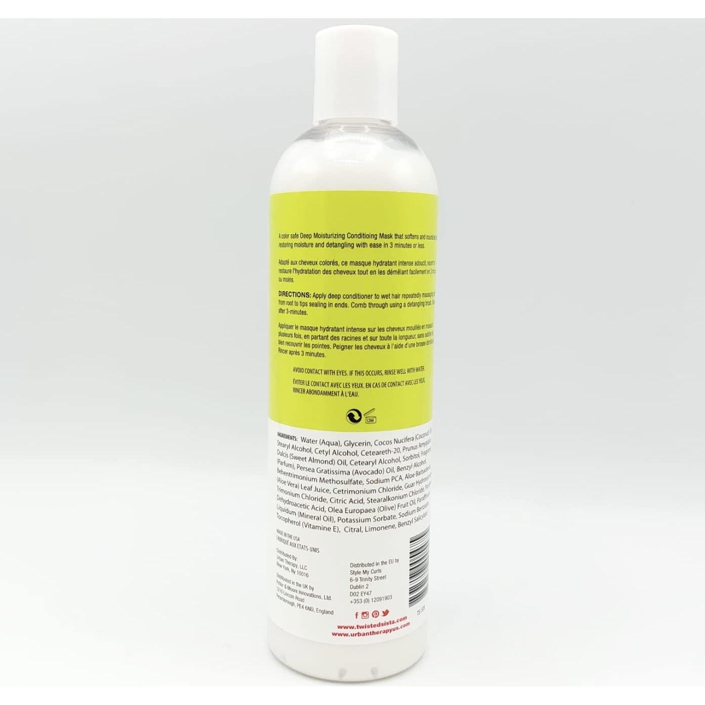 Máscara Hidratante Twisted Sista 380g con Aceites de Coco y Aguacate