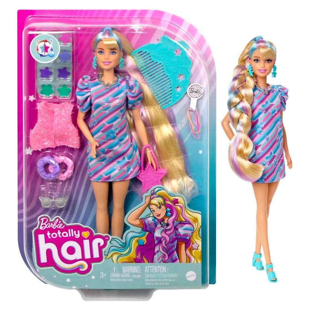 Muñeca Barbie Pelo Total Estelar 21.5 cm con 15 Accesorios