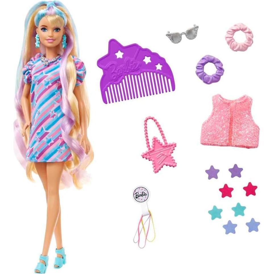 Muñeca Barbie Pelo Total Estelar 21.5 cm con 15 Accesorios