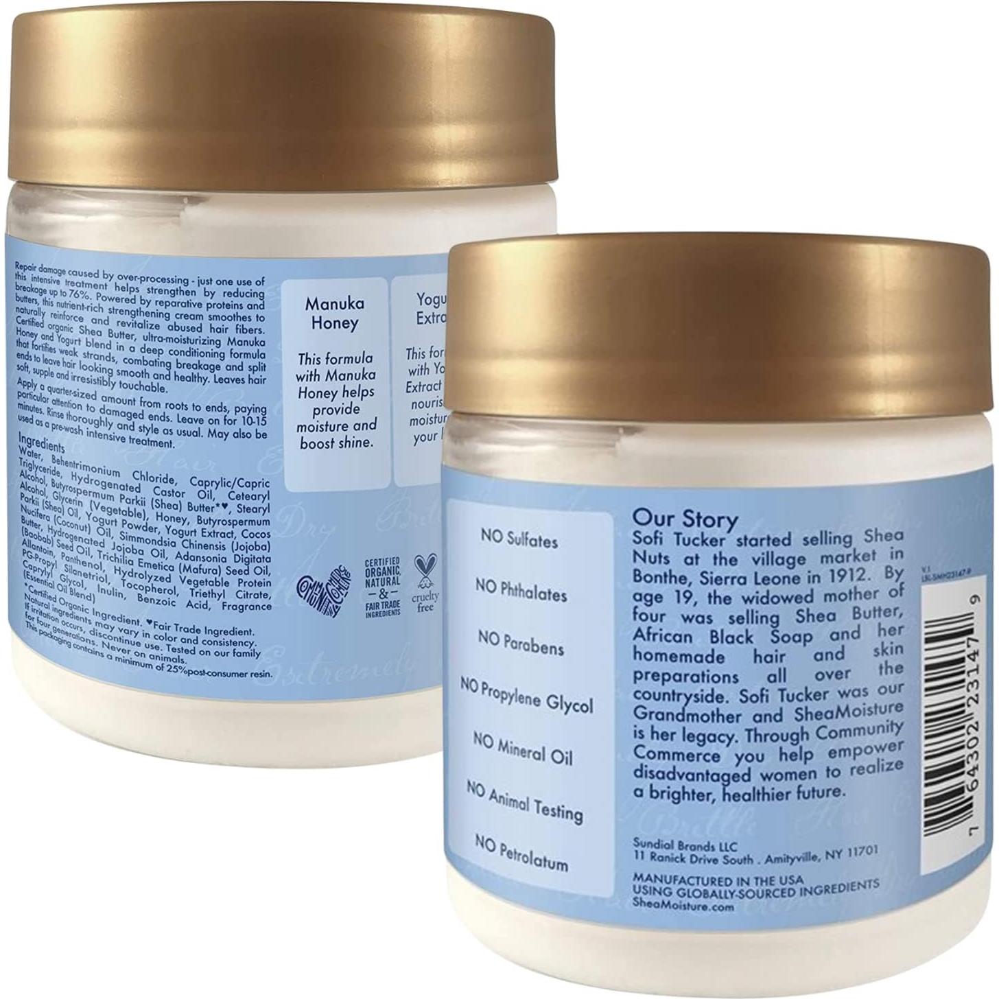 Mascarilla Hidratante SheaMoisture Miel de Manuka 226.8 g x2