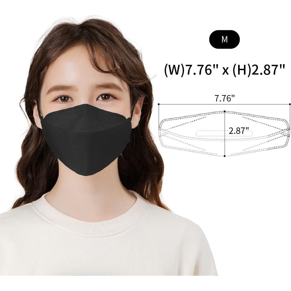 Paquete de 20 Máscaras Faciales KF94 Premium Negras Medianas