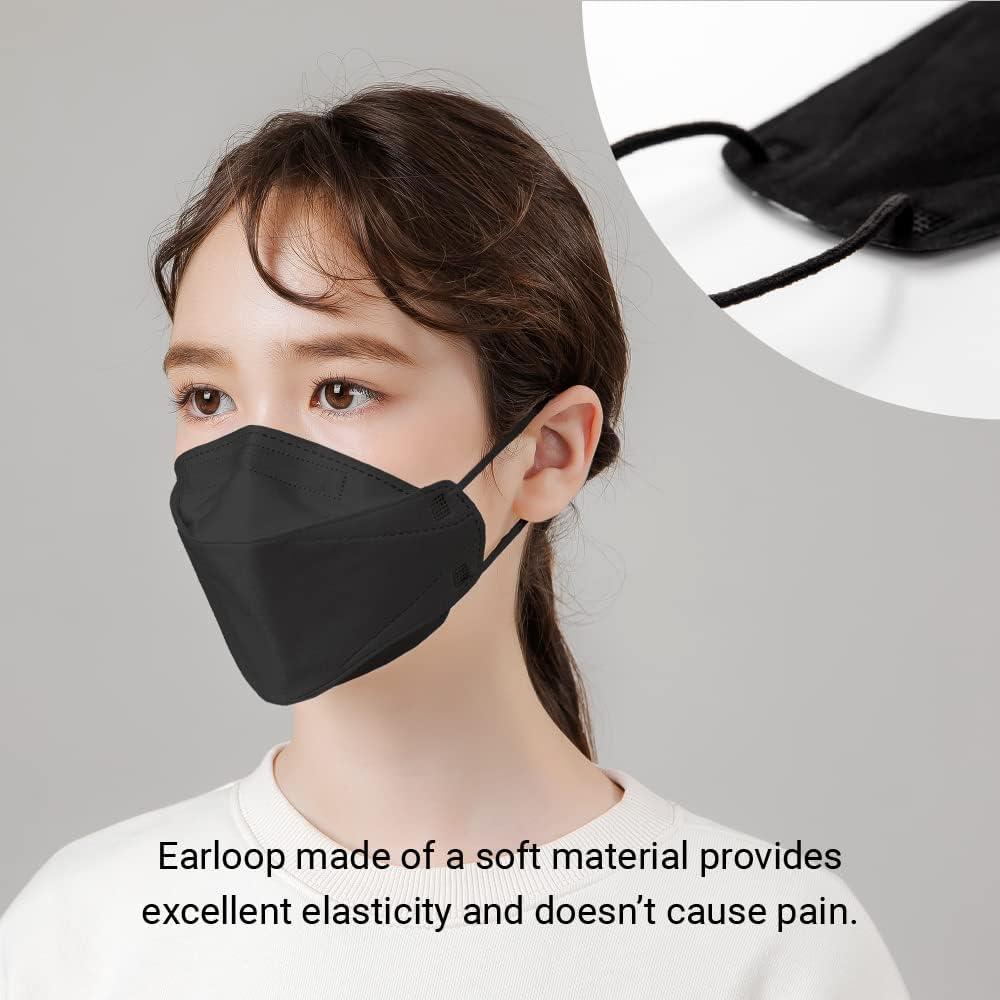 Paquete de 20 Máscaras Faciales KF94 Premium Negras Medianas