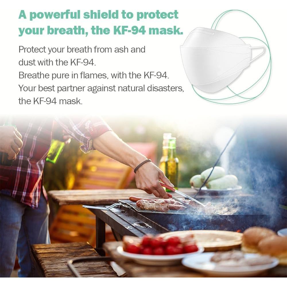 Paquete de 20 Máscaras Faciales KF94 Premium Negras Medianas