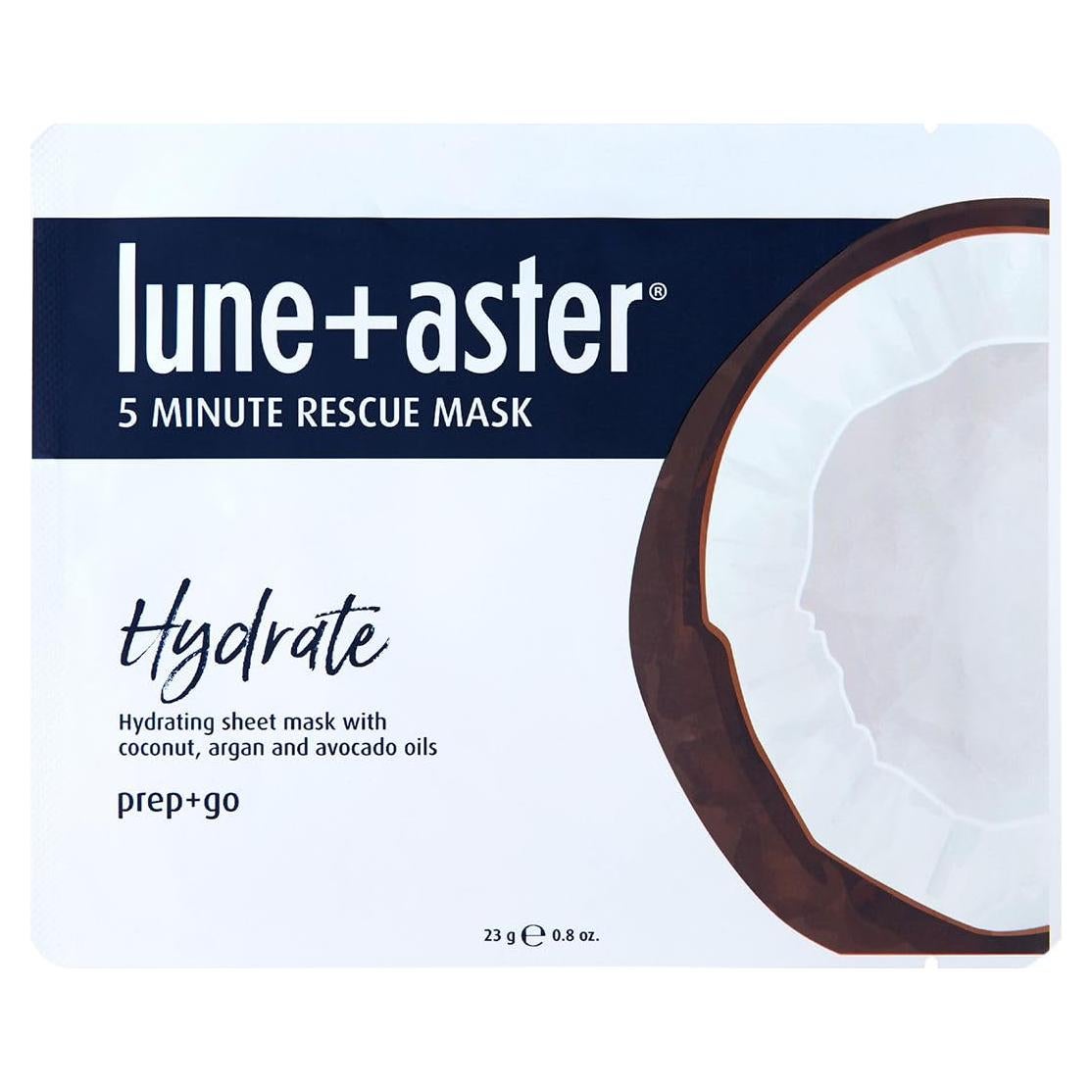 Mascarilla de Tela Hidratante Lune+Aster - 1 Cuenta con Ácido Hialurónico