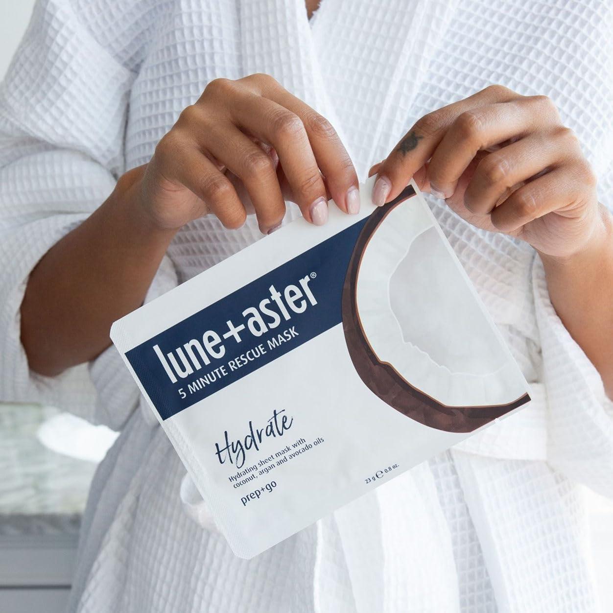 Mascarilla de Tela Hidratante Lune+Aster - 1 Cuenta con Ácido Hialurónico