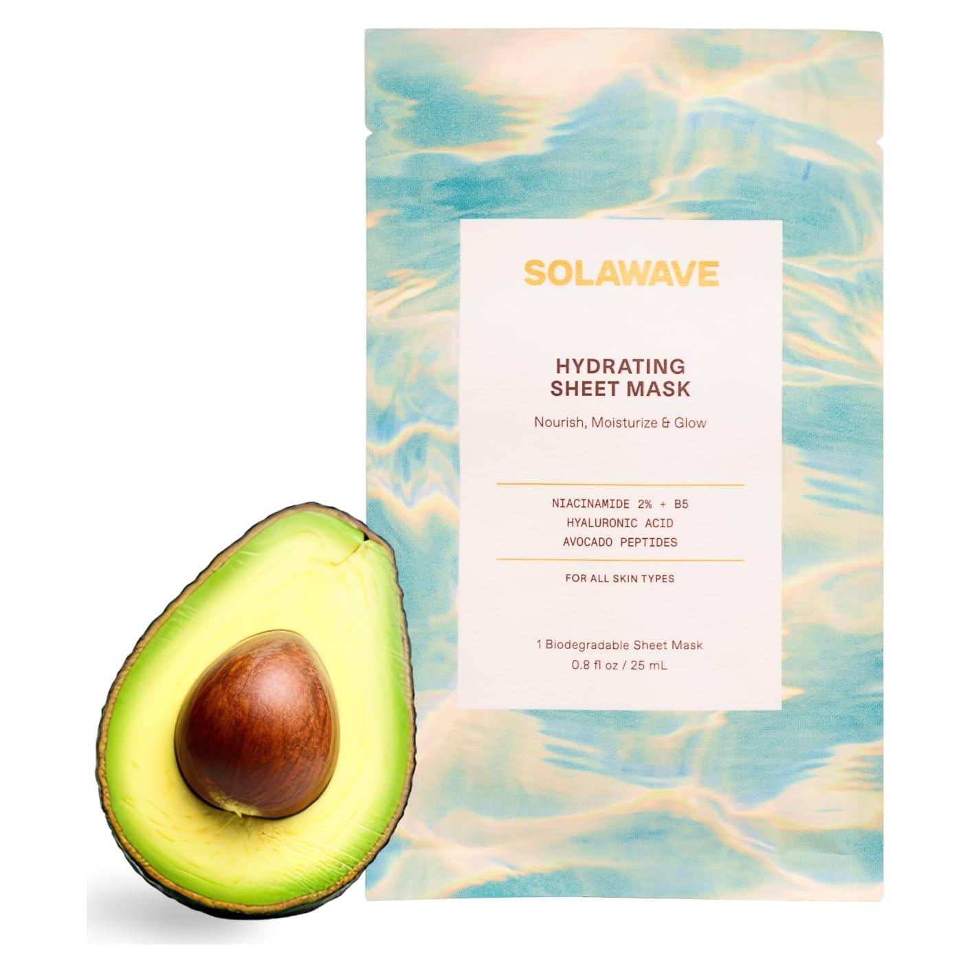Mascarilla Hidratante Solawave con Ácido Hialurónico y Niacinamida - 1 Paquete