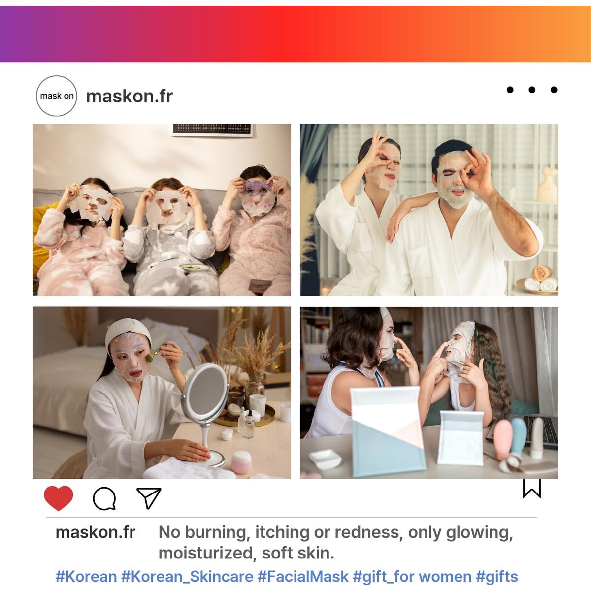 Mascarillas Hidratantes Coreanas Korean Street - 20 Paquetes