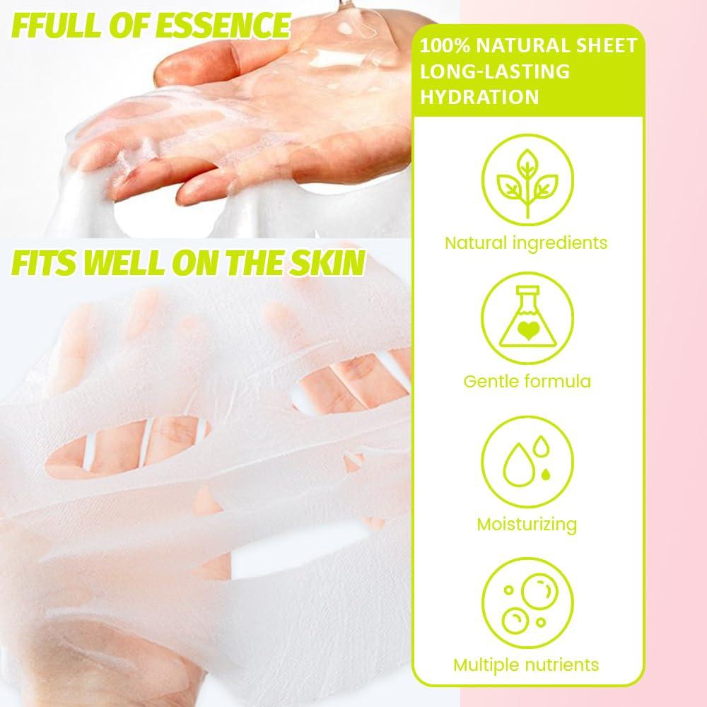 Mascarillas Faciales Kaely 12 Pcs Aguacate Hidratantes