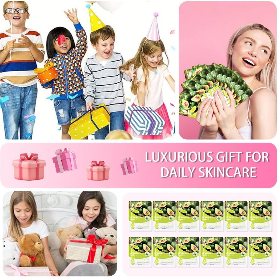 Mascarillas Faciales Kaely 12 Pcs Aguacate Hidratantes