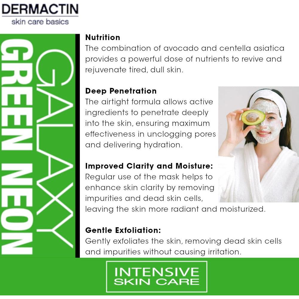 Máscara Facial Peel Off Neon Verde Galaxy 50g Aguacate