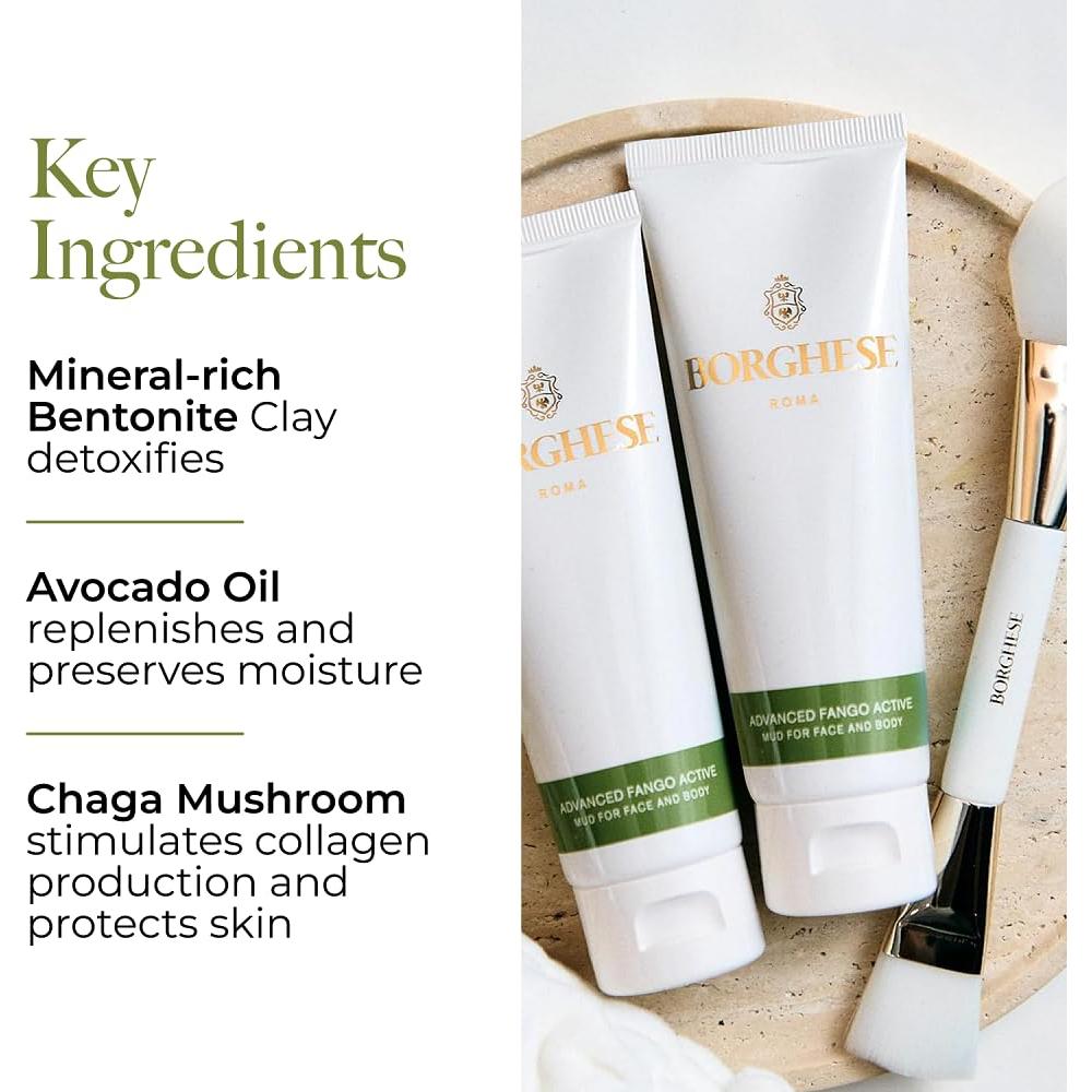 Mascarilla Facial Nutritiva Borghese Fango 198g - Arcilla y Ácido Hialurónico