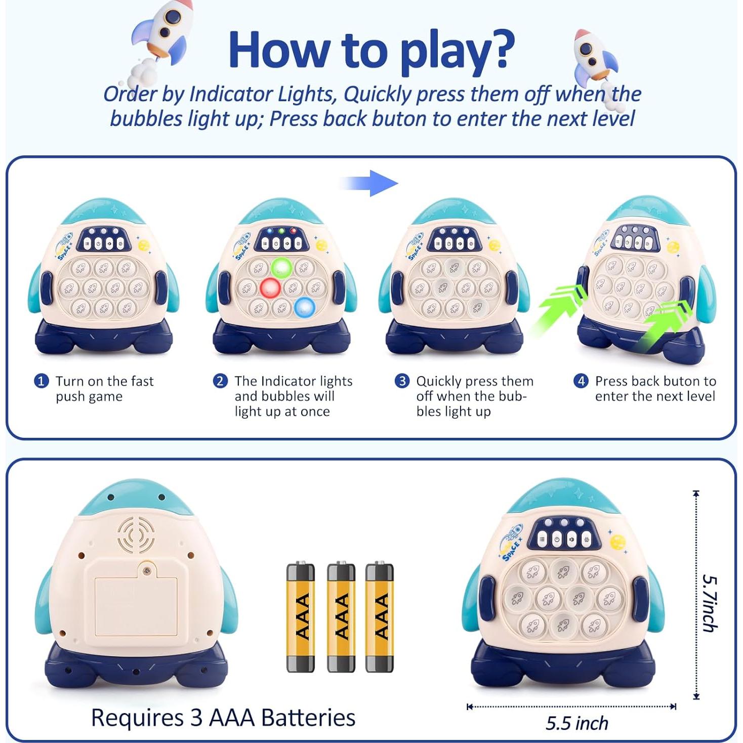 Juguete Antiestrés GAPER GO Cohete Sensorial 3 a 12 Años