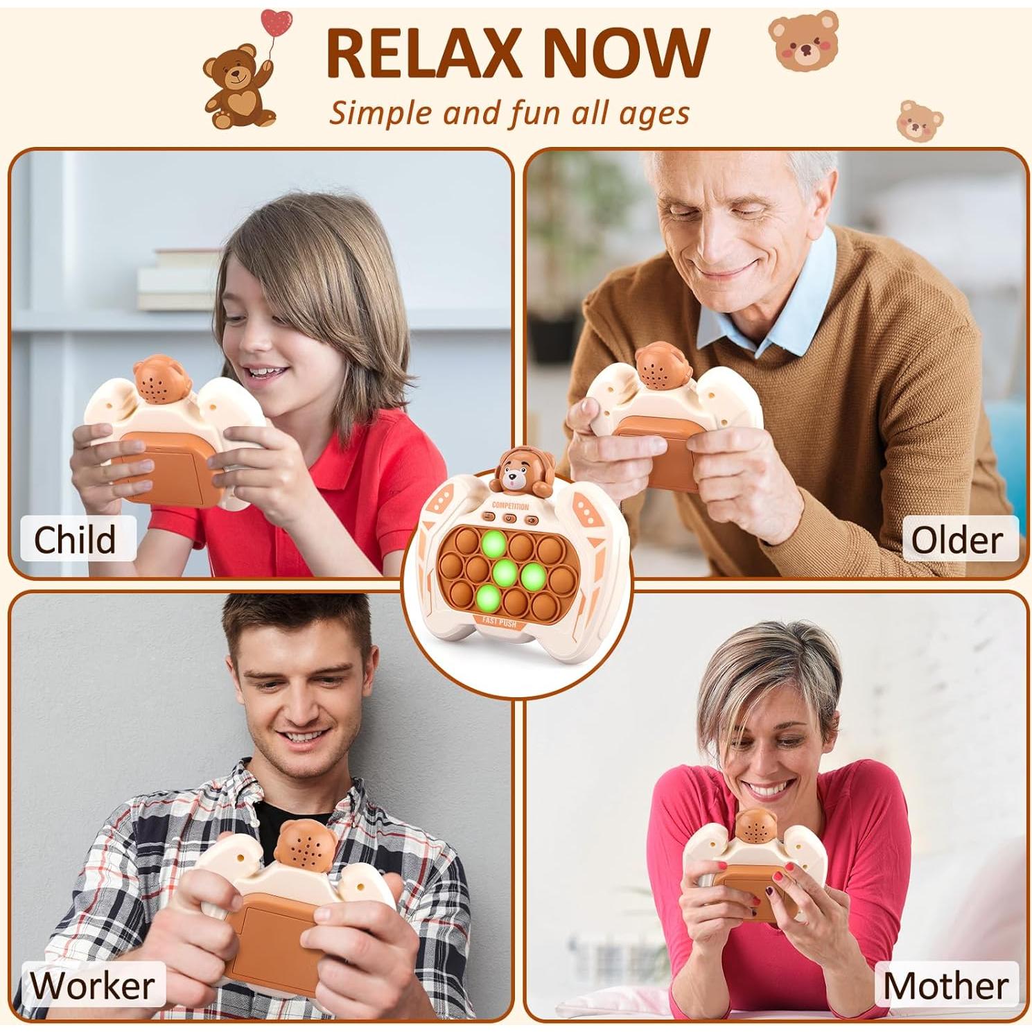 Juego de Empuje Rápido GAPER GO Oso Marrón Sensorial