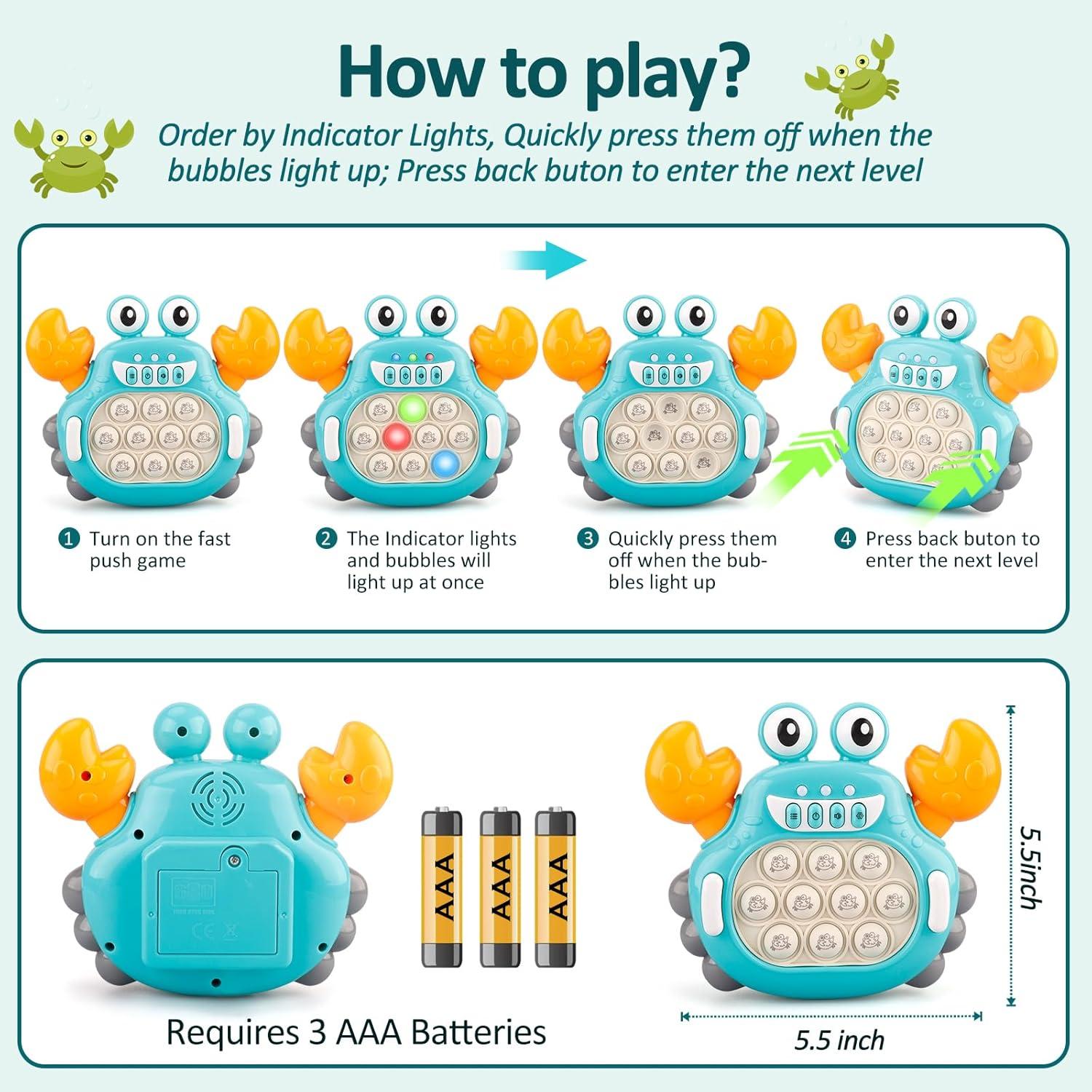 Juguete Antiestrés GAPER GO Cangrejo Sensorial 3 a 12 Años