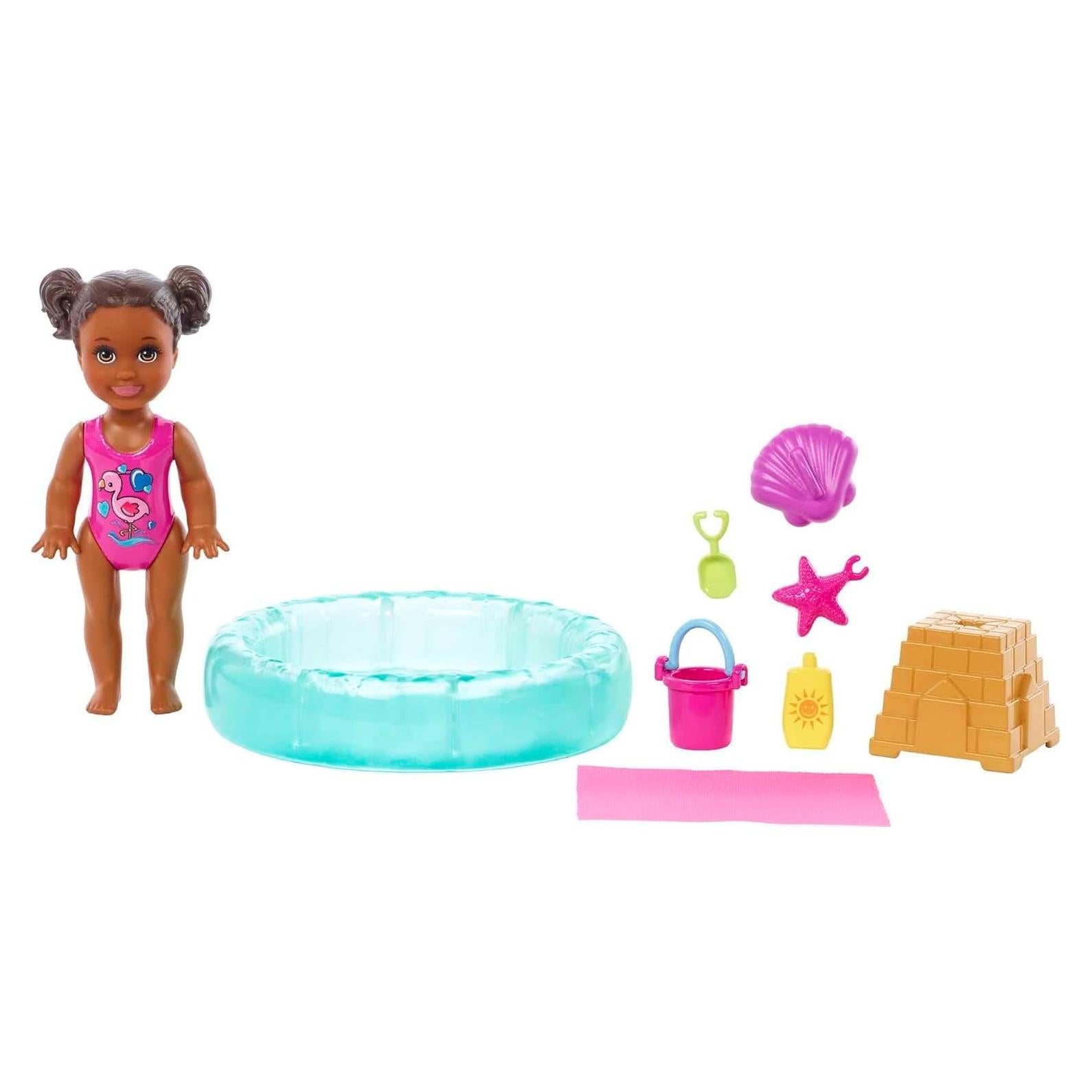 Muñeca Barbie Skipper Babysitters Inc. con piscina y accesorios