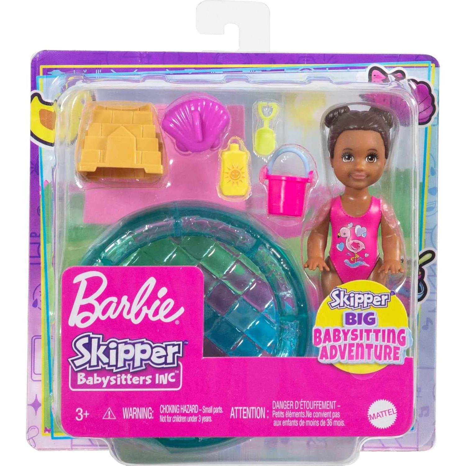Muñeca Barbie Skipper Babysitters Inc. con piscina y accesorios