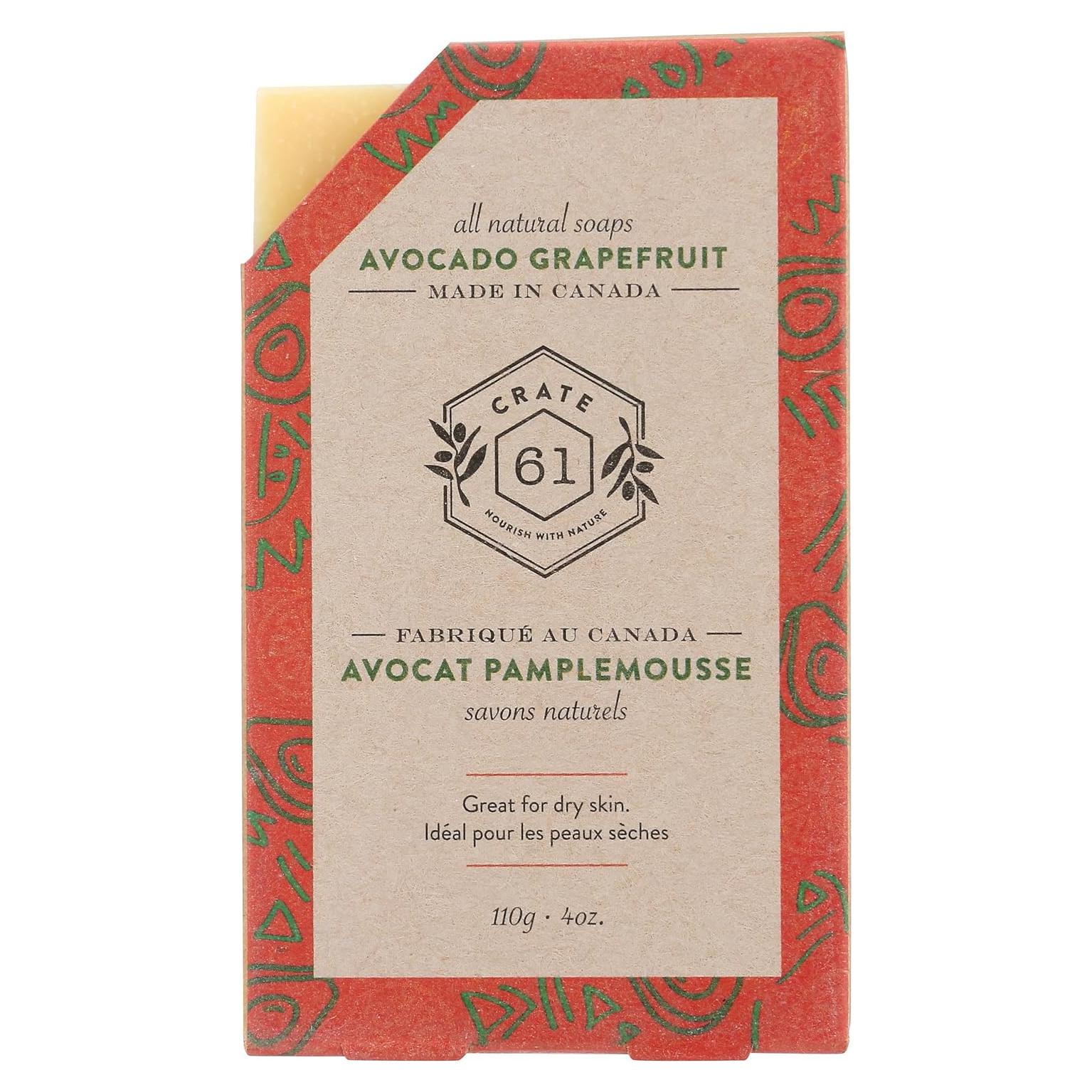 Jabón Natural Crate 61 Aguacate Pomelo Vegano 8 Piezas