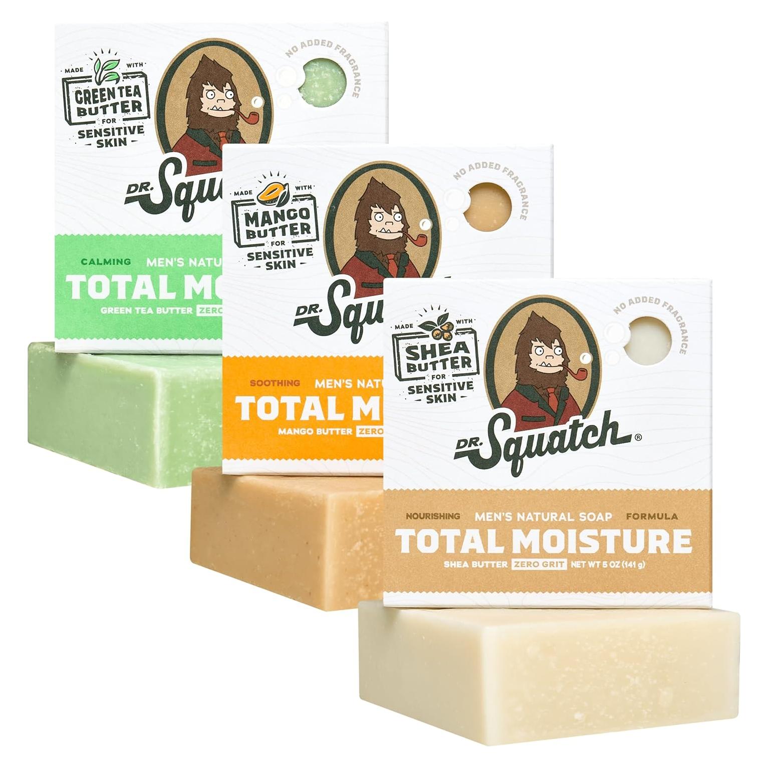 Jabón de Barra Hidratante Dr. Squatch para Hombres 3-Pack
