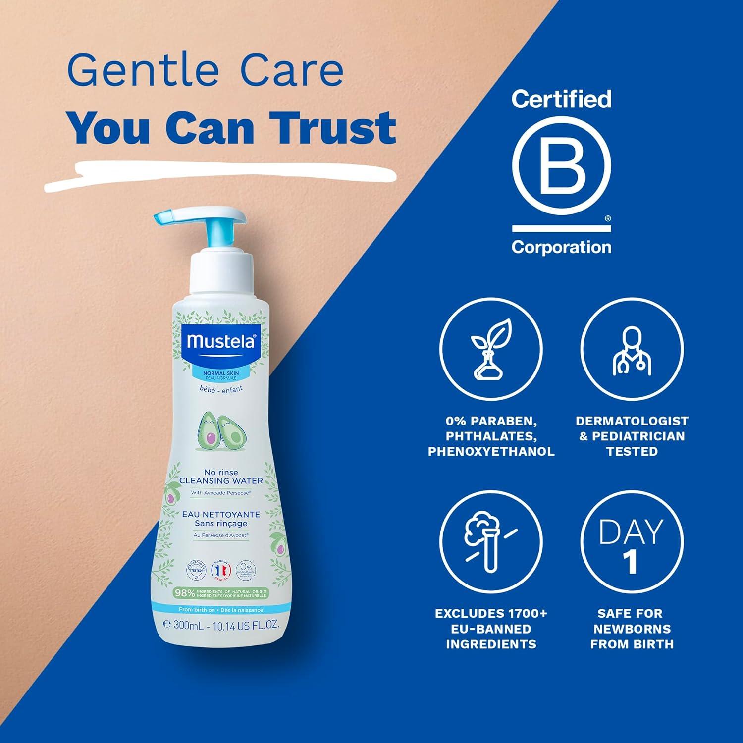 Agua Micelar Mustela 300 ml - Limpiadora Bebés con Aloe Vera