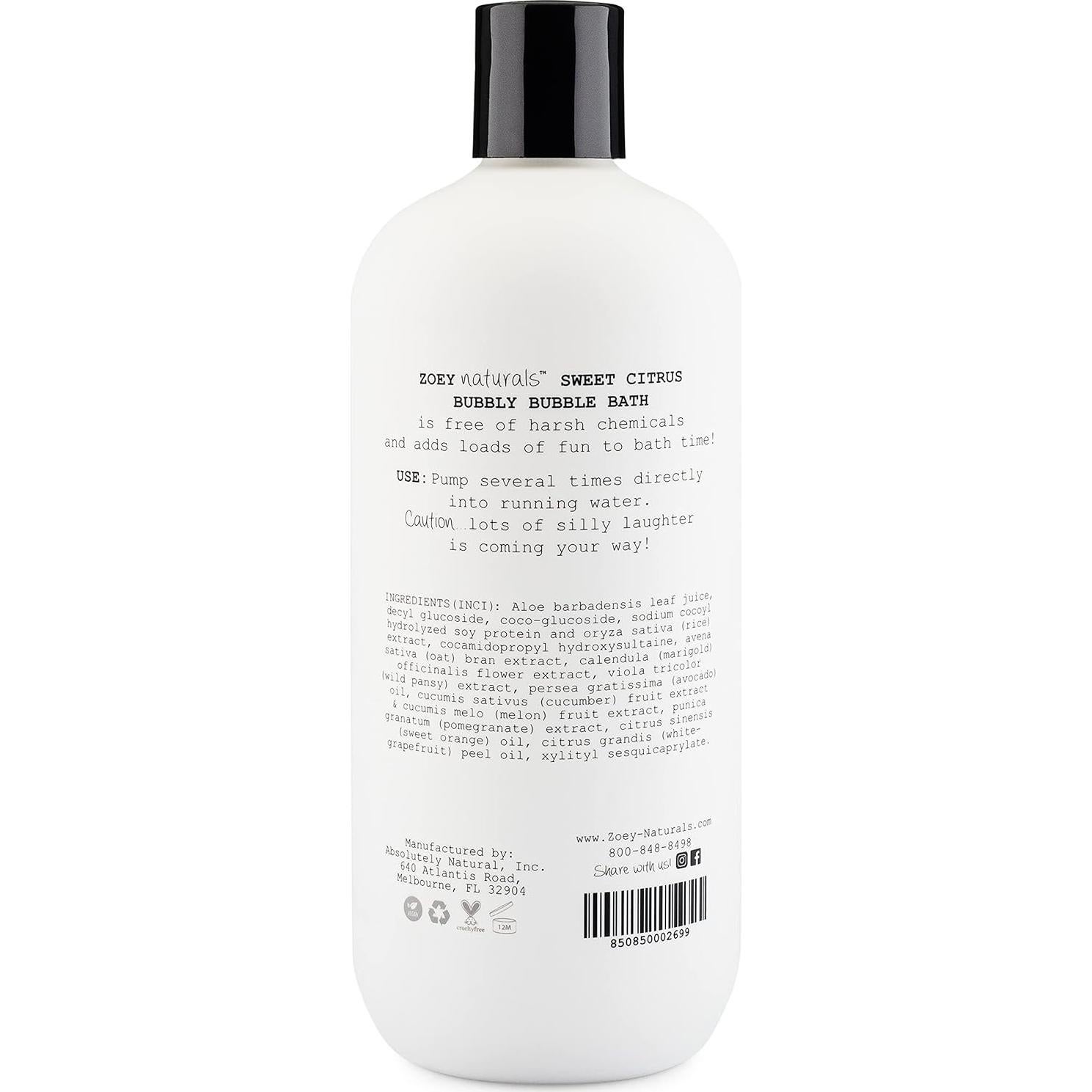 Baño de Burbujas Dulce de Cítricos Zoey Naturals 482g