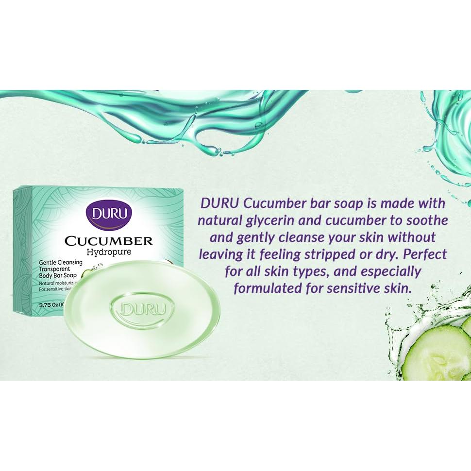 Jabón de Glicerina Duru Pepino Hidratante Vegano 3 Unidades