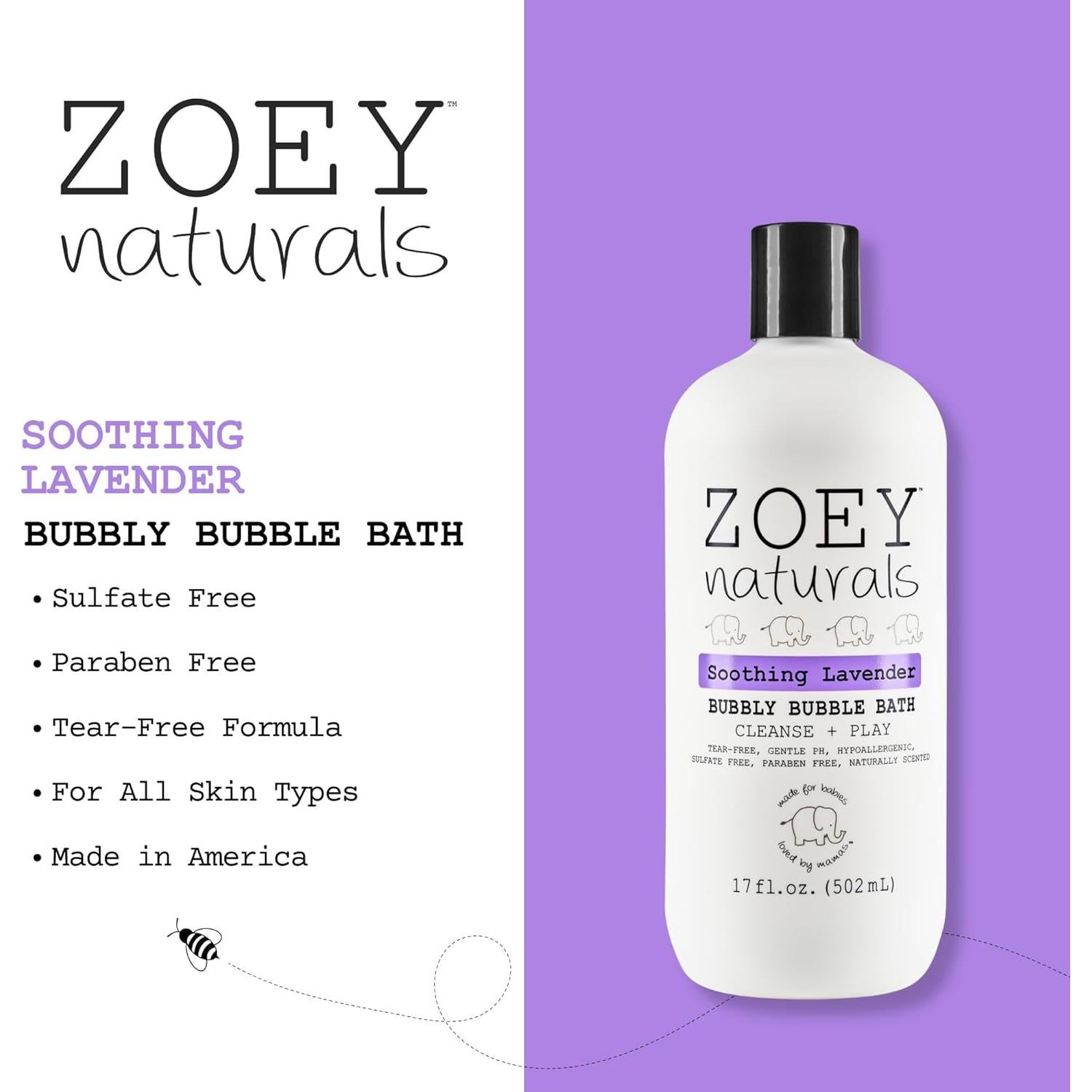 Baño de Burbujas Calmante Zoey Naturals 482.8 g Lavanda