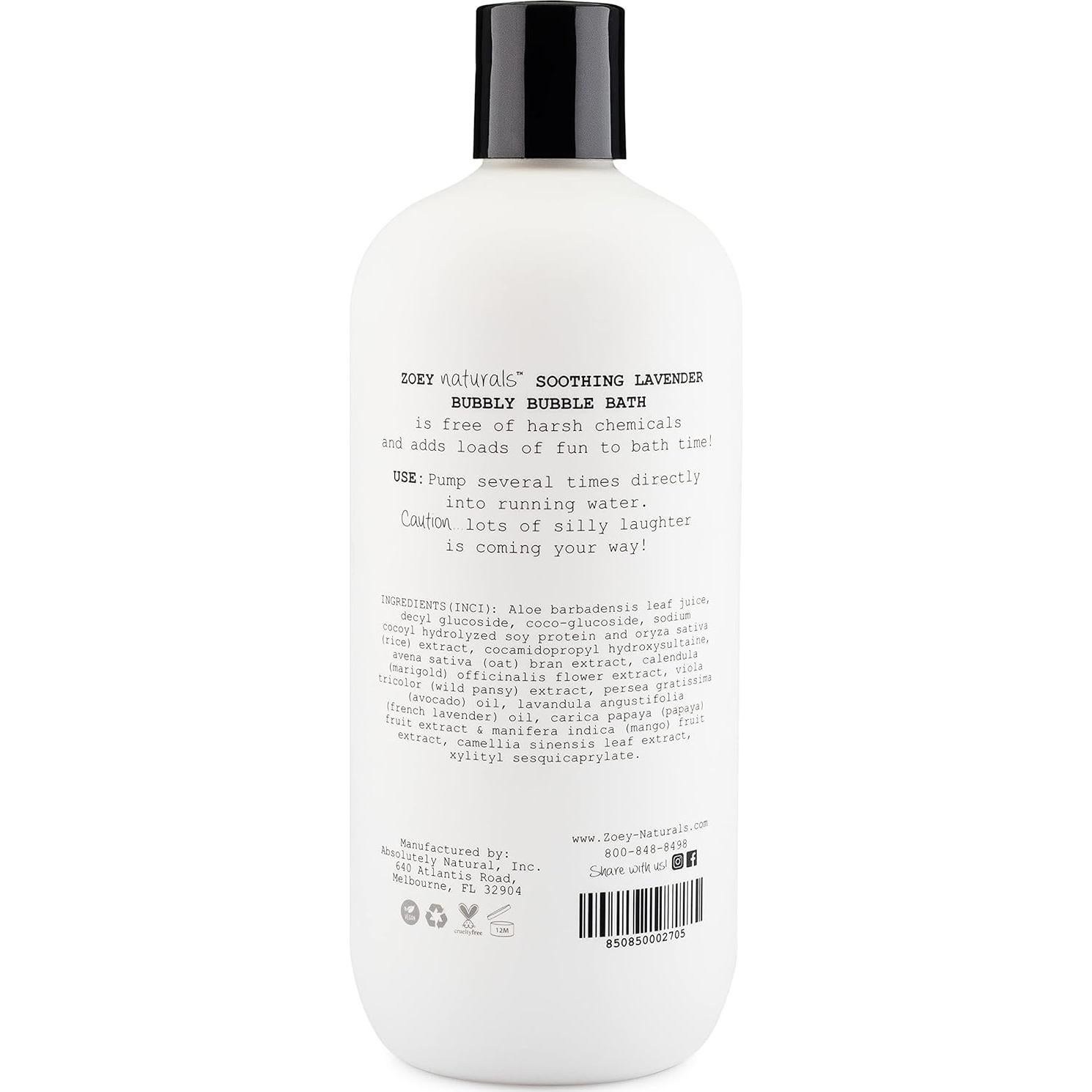 Baño de Burbujas Calmante Zoey Naturals 482.8 g Lavanda