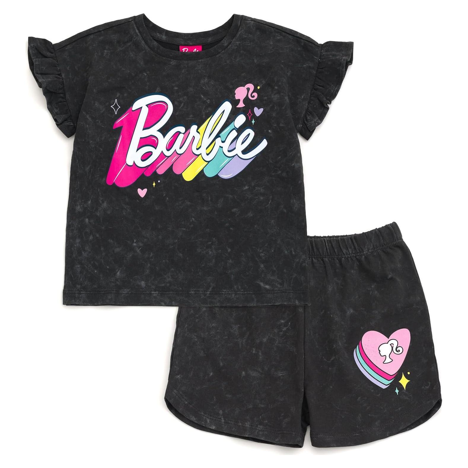 Conjunto camiseta y shorts Barbie para niñas 10-12 años