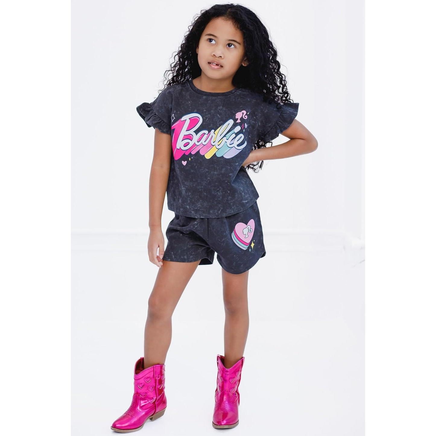Conjunto camiseta y shorts Barbie para niñas 10-12 años
