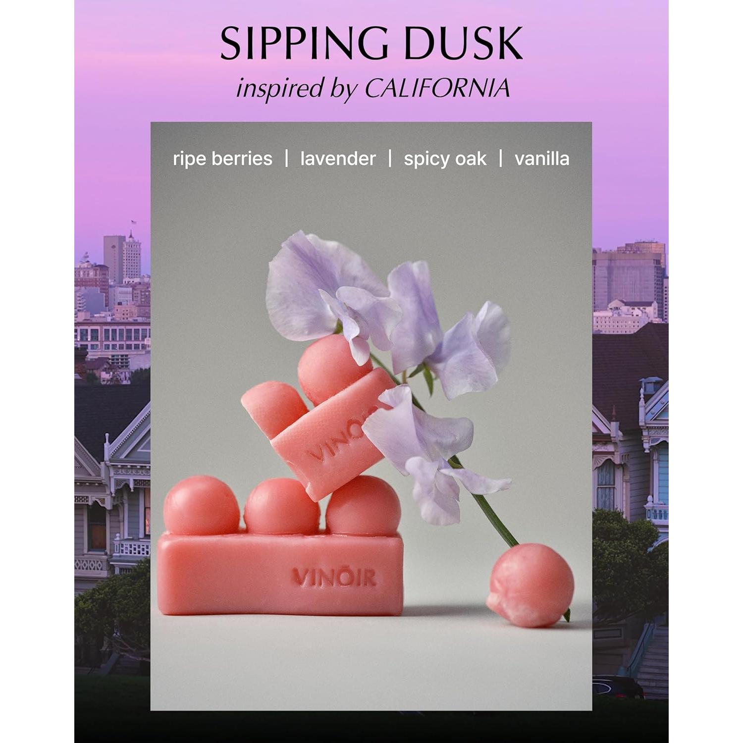 Barra de Ducha Decantadora VINOIR SIPPING DUSK 99g - Aroma Frutos Rojos y Lavanda