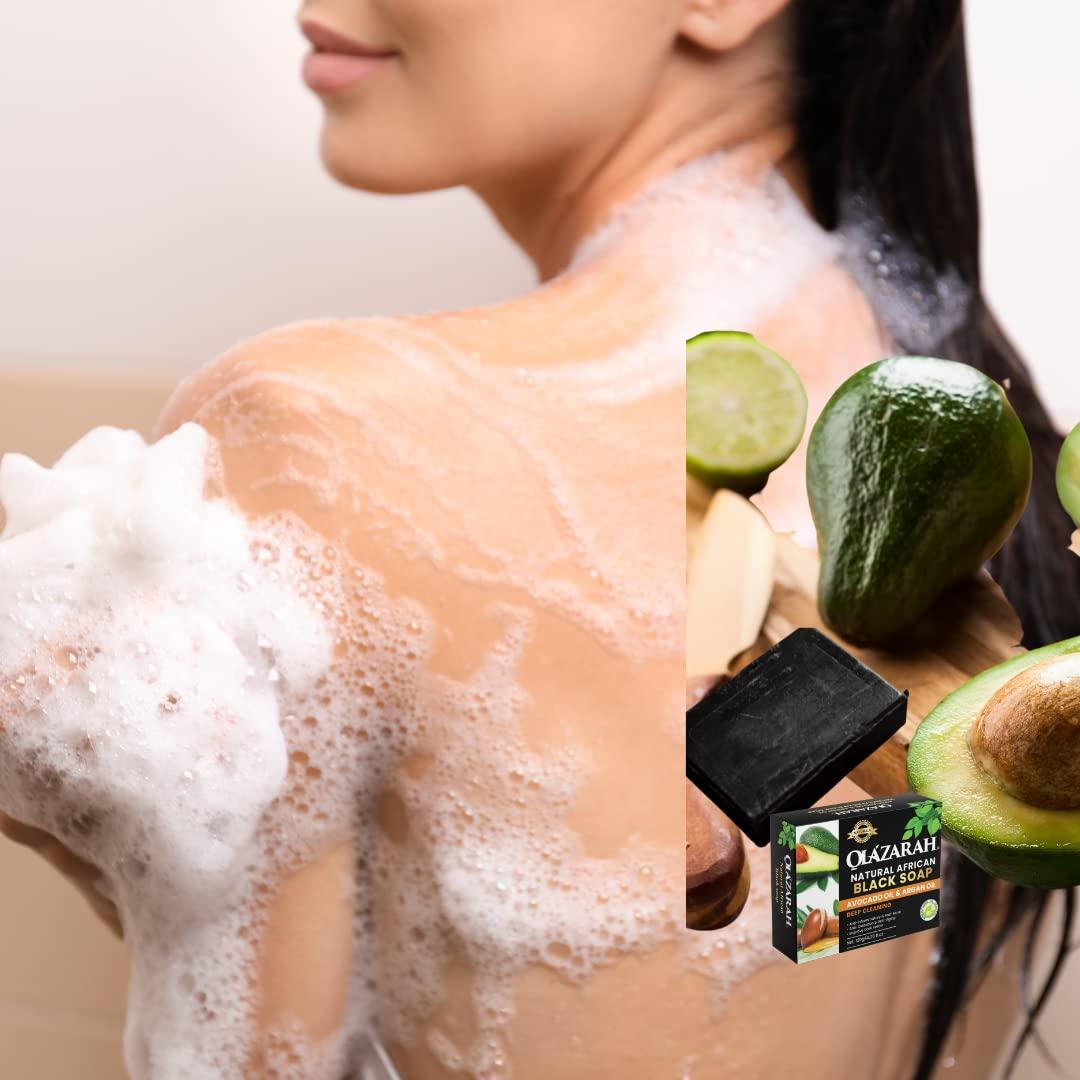 Jabón Negro Africano Olazarah con Aceite de Aguacate y Argán 340g