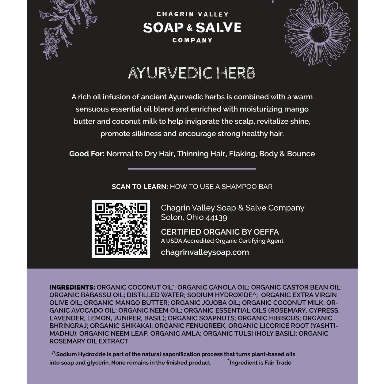 Champú Orgánico Ayurvédico Chagrin Valley 3PK - Sin Sulfatos