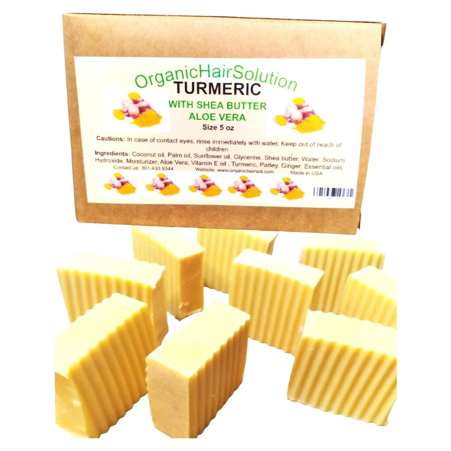 Jabón de Cúrcuma Orgánica con Aloe Vera - 2 Paquetes de 141g