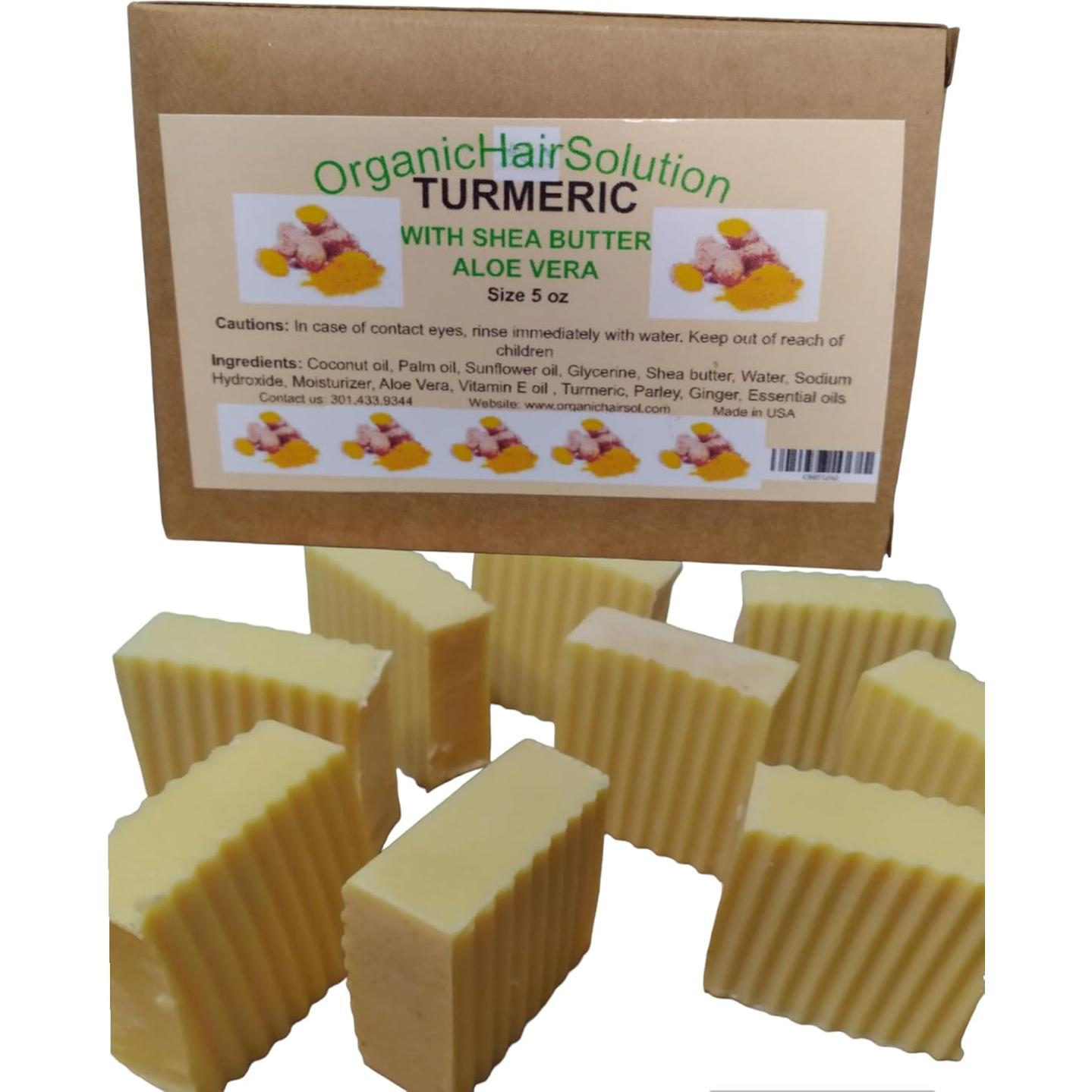 Jabón de Cúrcuma Orgánica con Aloe Vera - 2 Paquetes de 141g