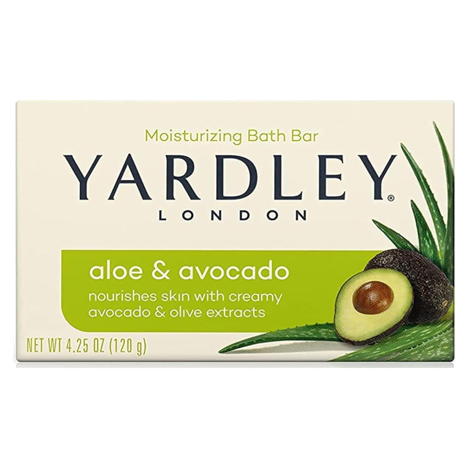 Barra de Baño Hidratante Yardley London Aloe y Aguacate 4x120g