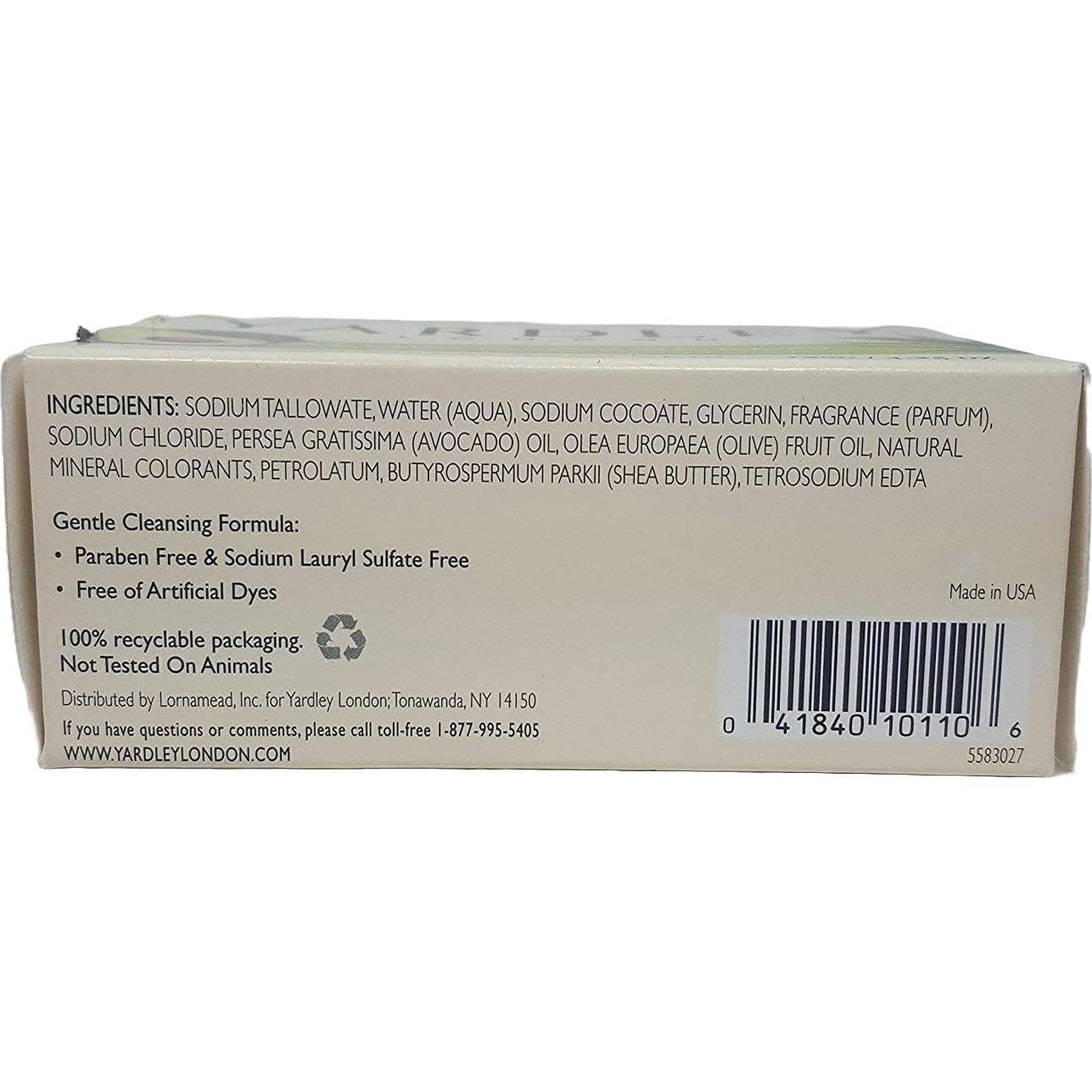 Barra de Baño Hidratante Yardley London Aloe y Aguacate 4x120g