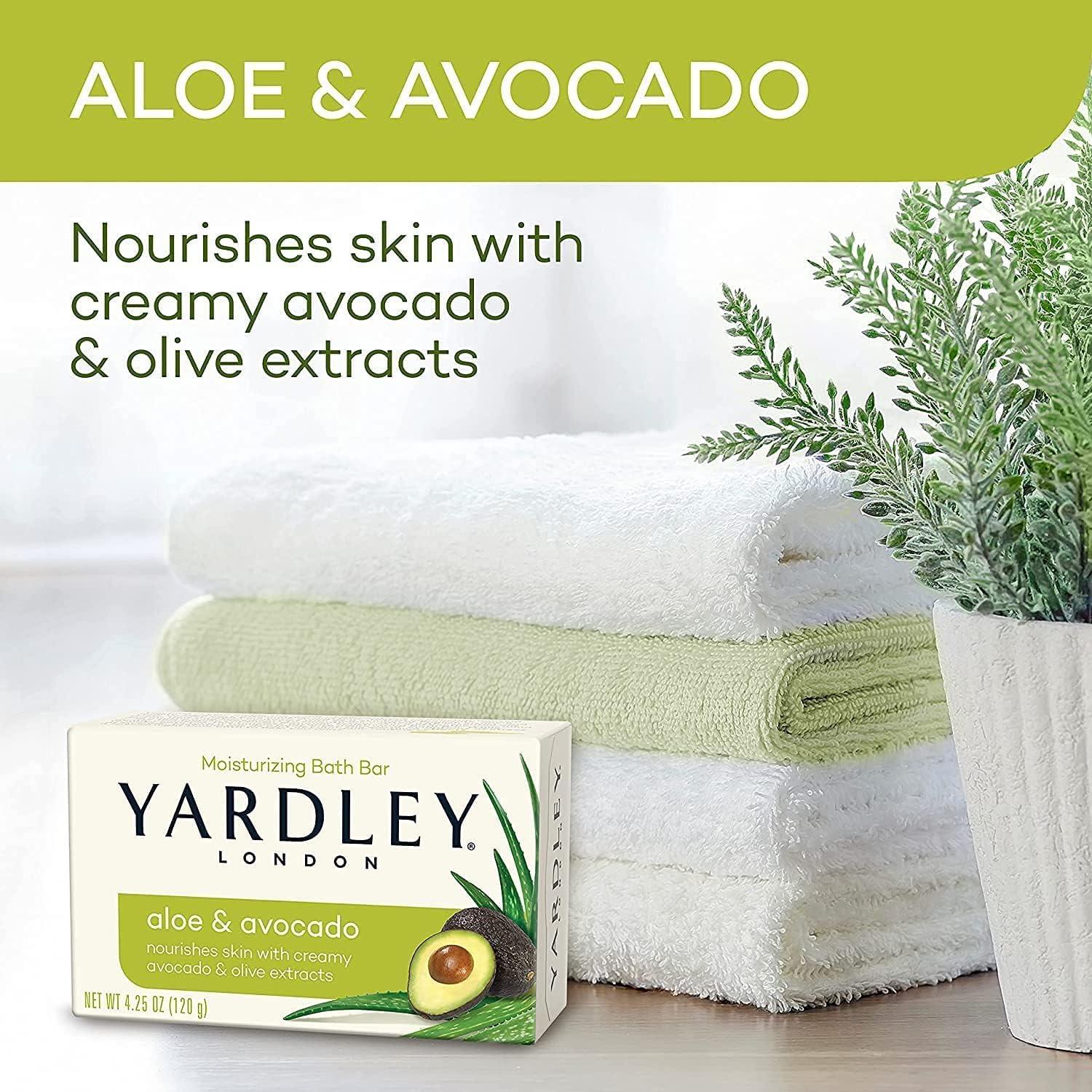 Barra de Baño Hidratante Yardley London Aloe y Aguacate 4x120g