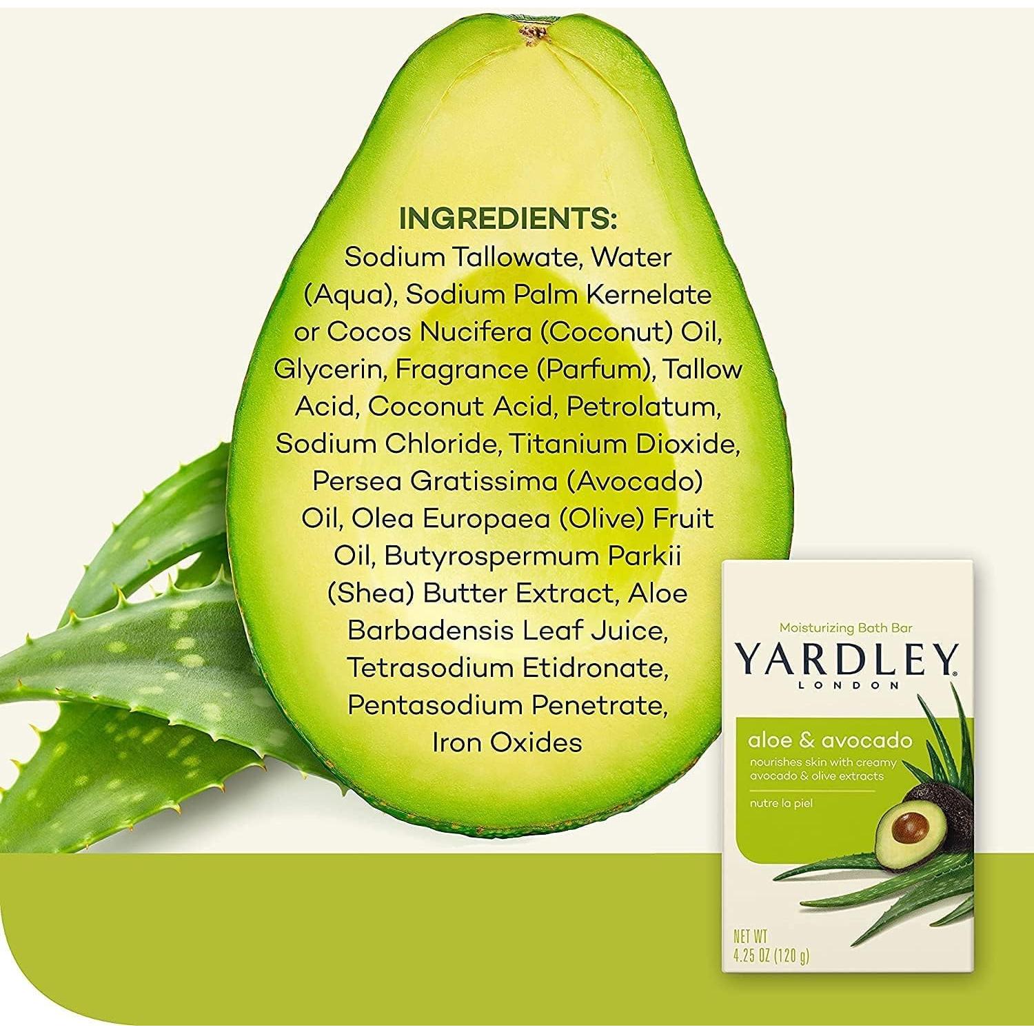 Barra de Baño Hidratante Yardley London Aloe y Aguacate 4x120g