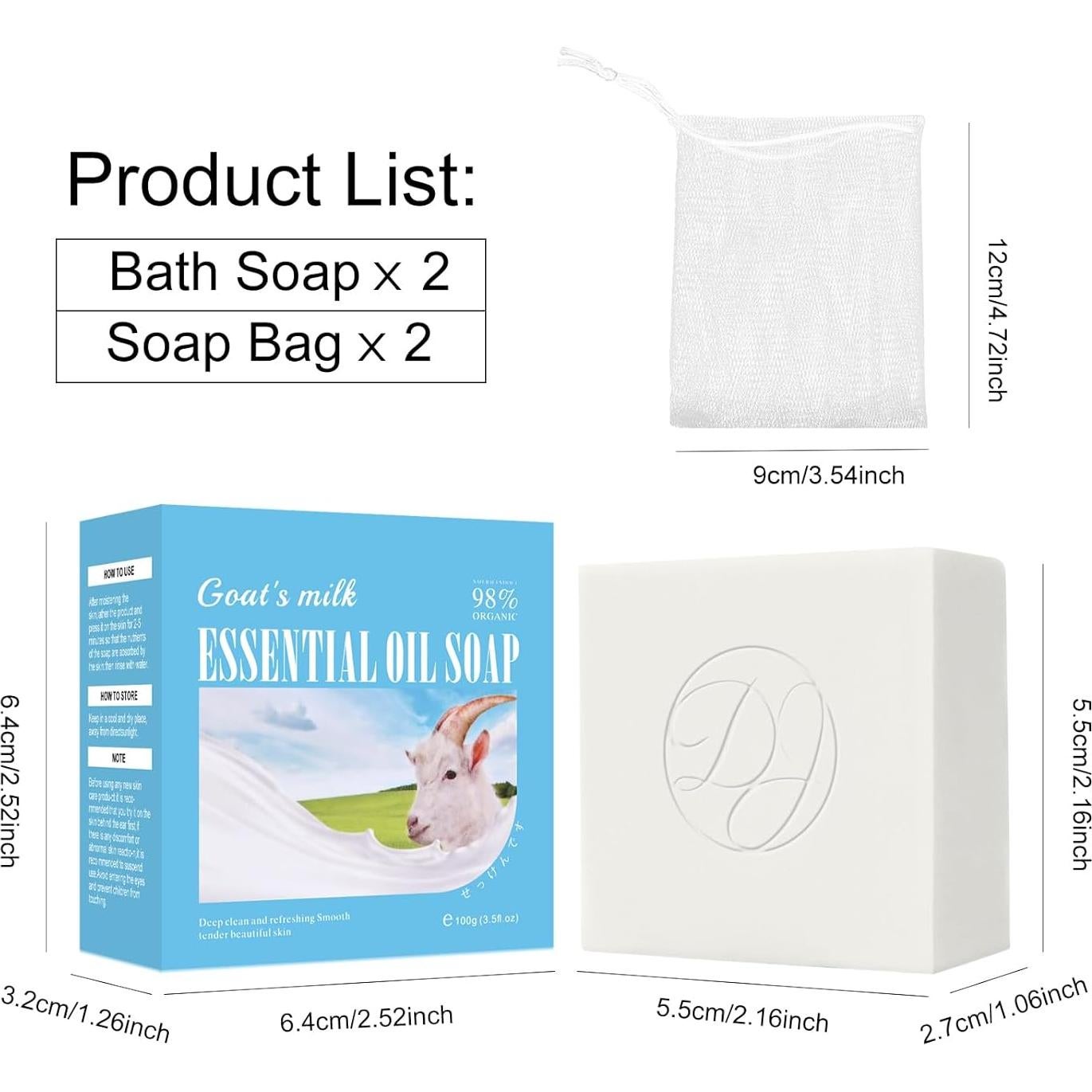 Jabón de Leche de Cabra KYDA - 2 Piezas 100g Hidratante