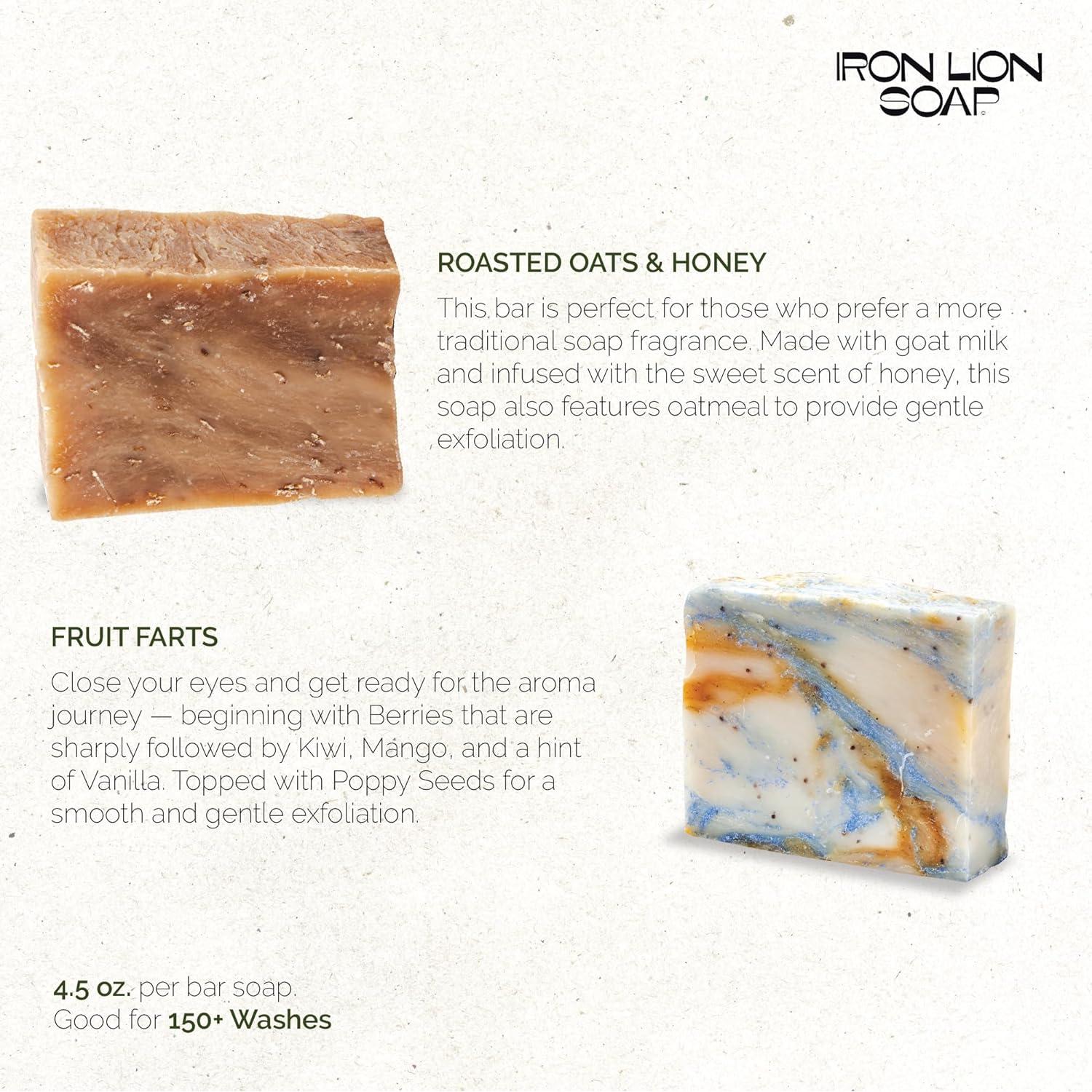 Jabón Natural Iron Lion - Mezcla Aromas 5 Paquete 100% Vegano