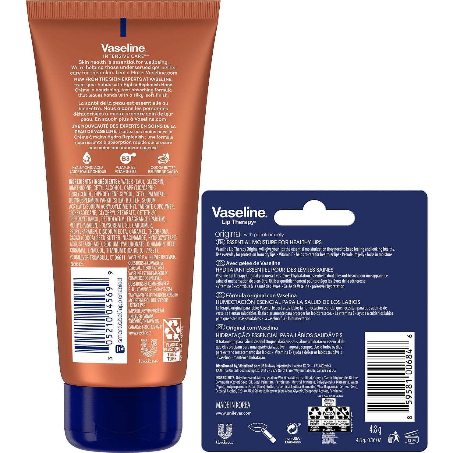 Crema de Manos Vaseline 2-Pack 96g + Bálsamo Labial 4.5g