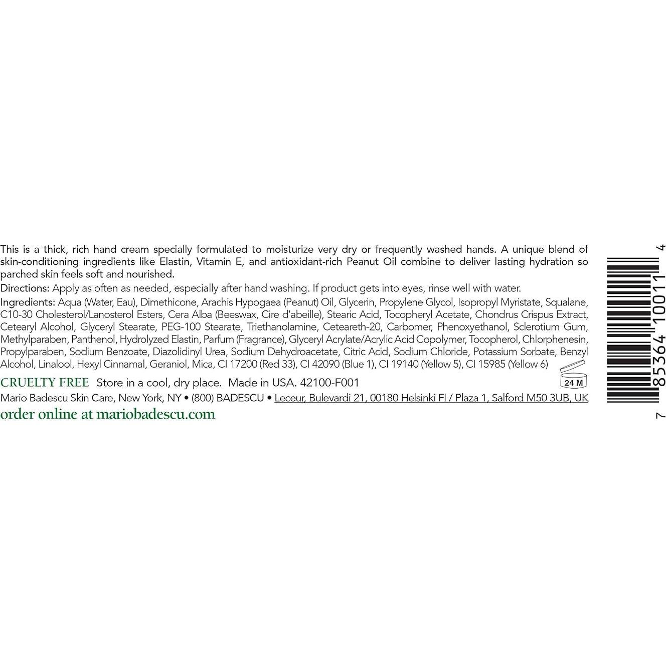 Crema de Manos Mario Badescu Elasto-Seamollient 113g - Hidratante