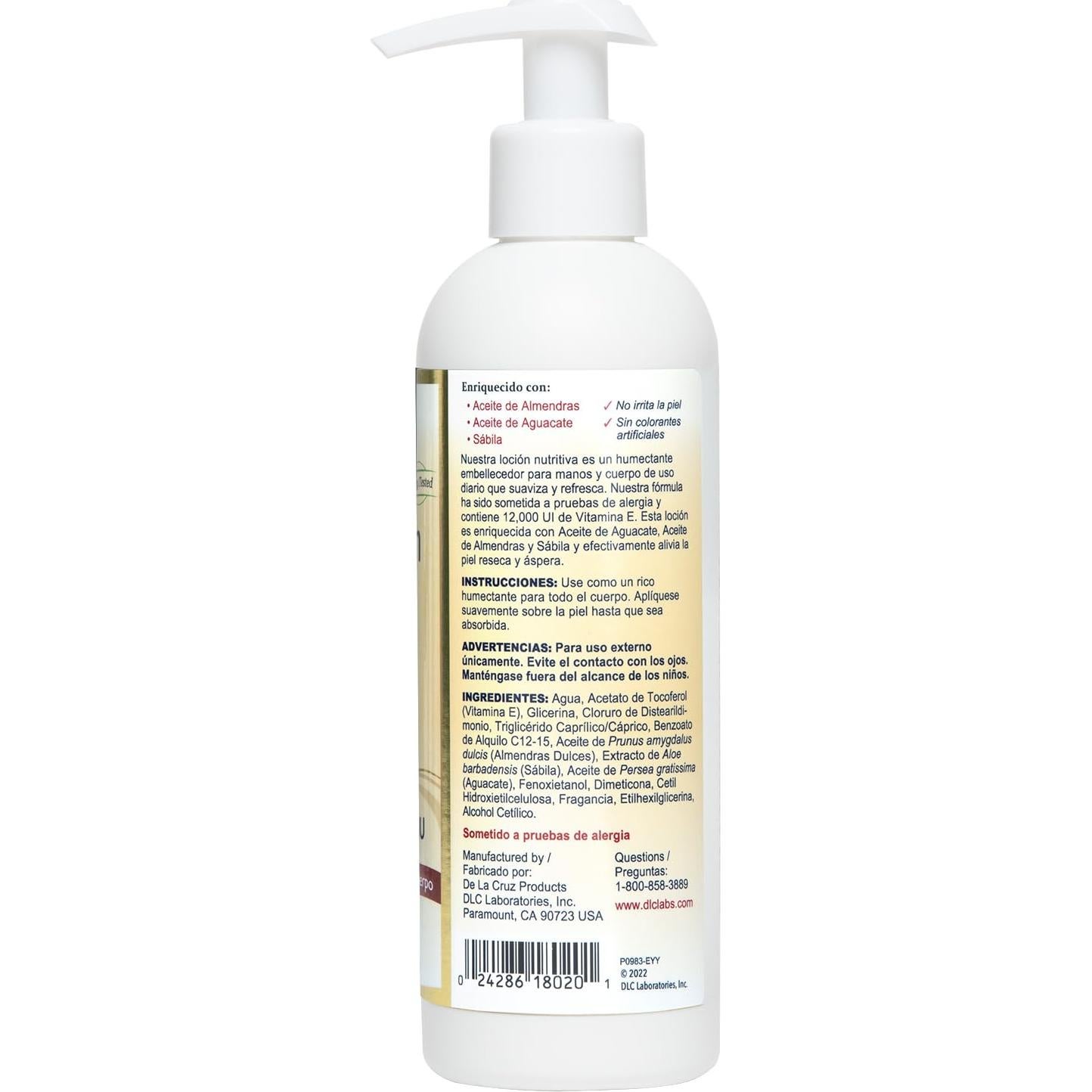 Loción Hidratante de Vitamina E De La Cruz 236.6 ml