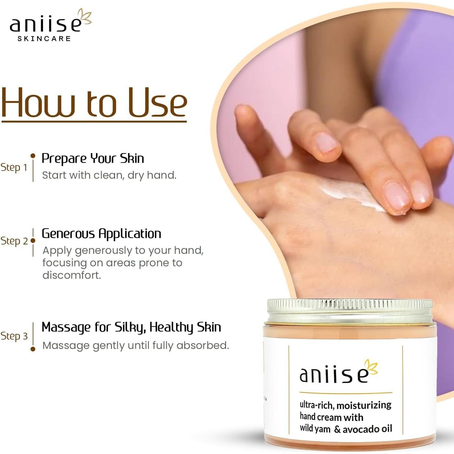 Crema Hidratante para Manos Aniise con Ñame Silvestre 113 g