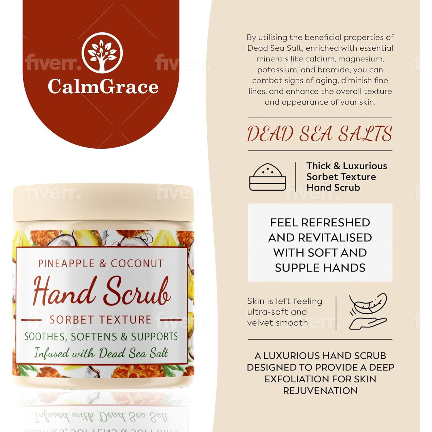 Exfoliante de Manos CalmGrace 298g con Sales del Mar Muerto