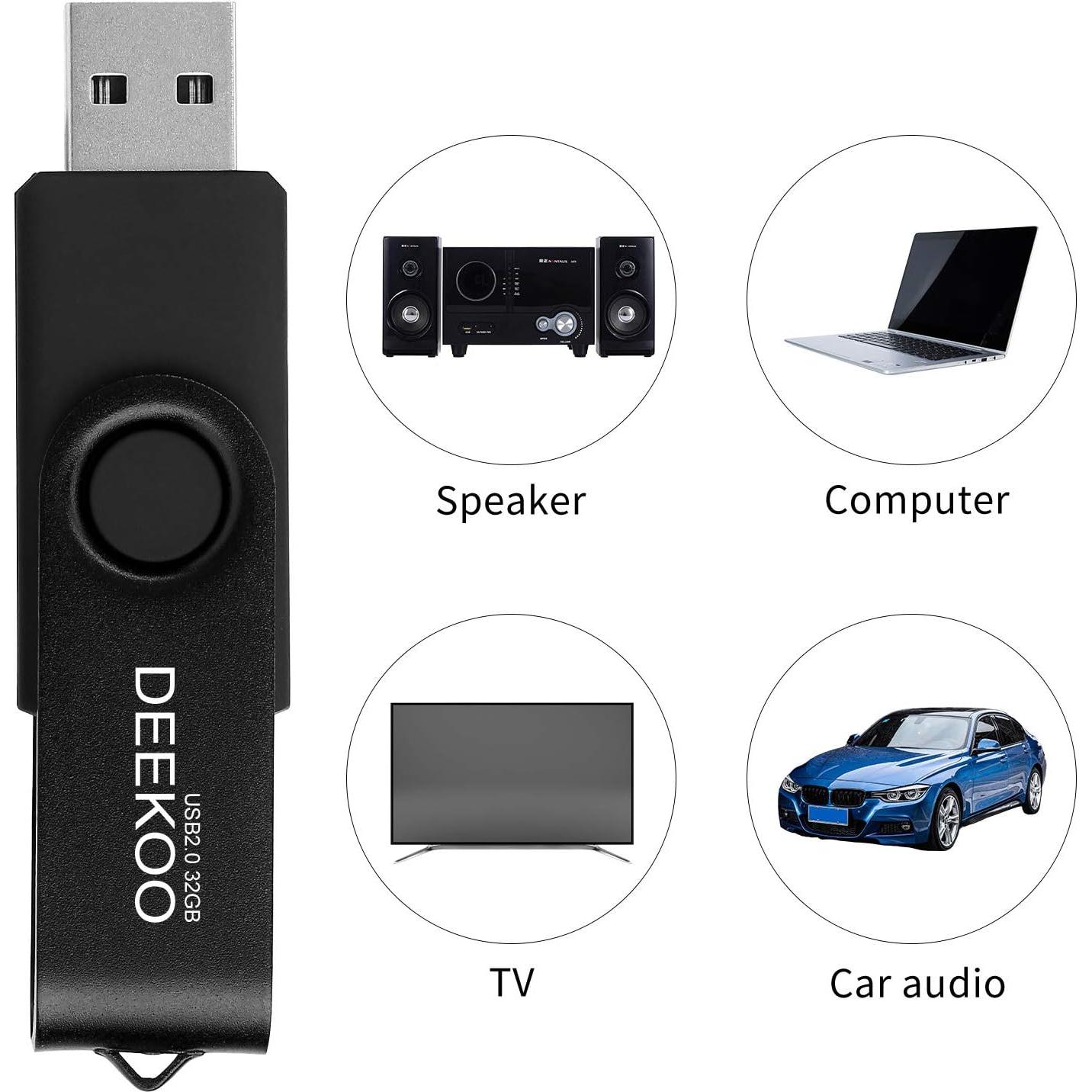 Pendrive 32GB DEEKOO 5 Pack USB 2.0 Colores Mixtos