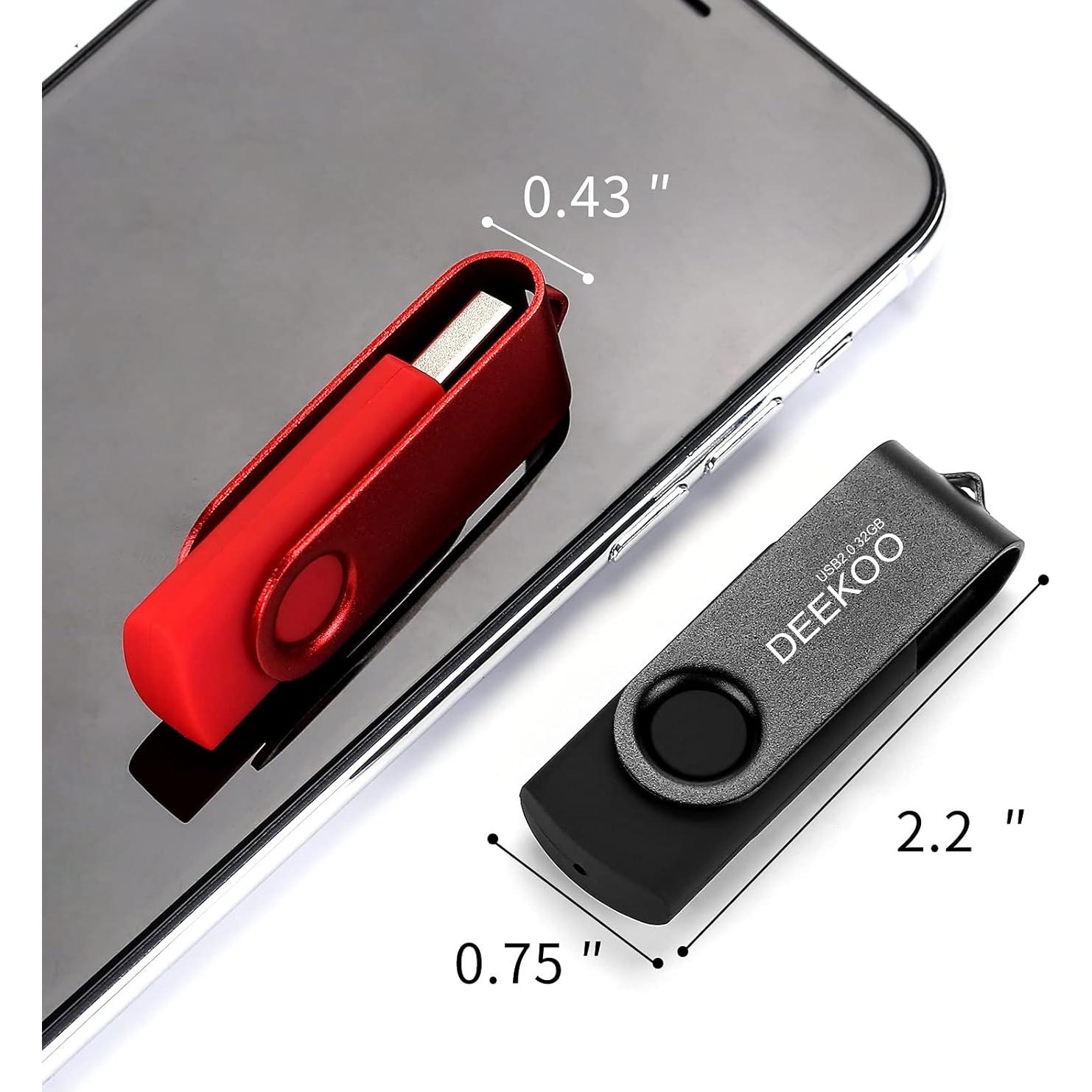 Pendrive 32GB DEEKOO 5 Pack USB 2.0 Colores Mixtos